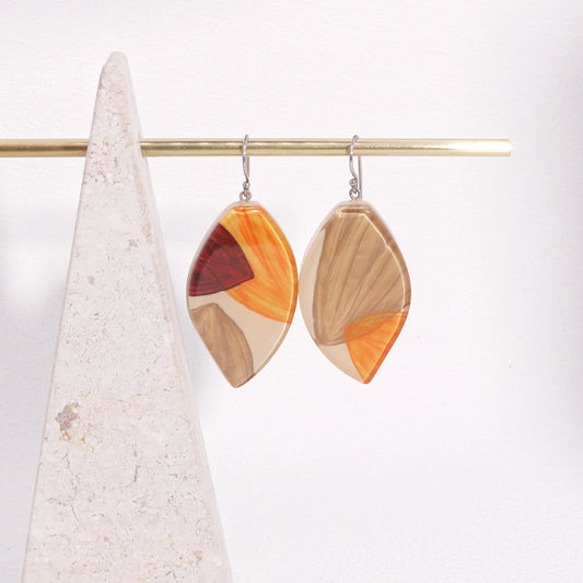 ZSISKA-Kiara Orange Leaf Drop Earrings