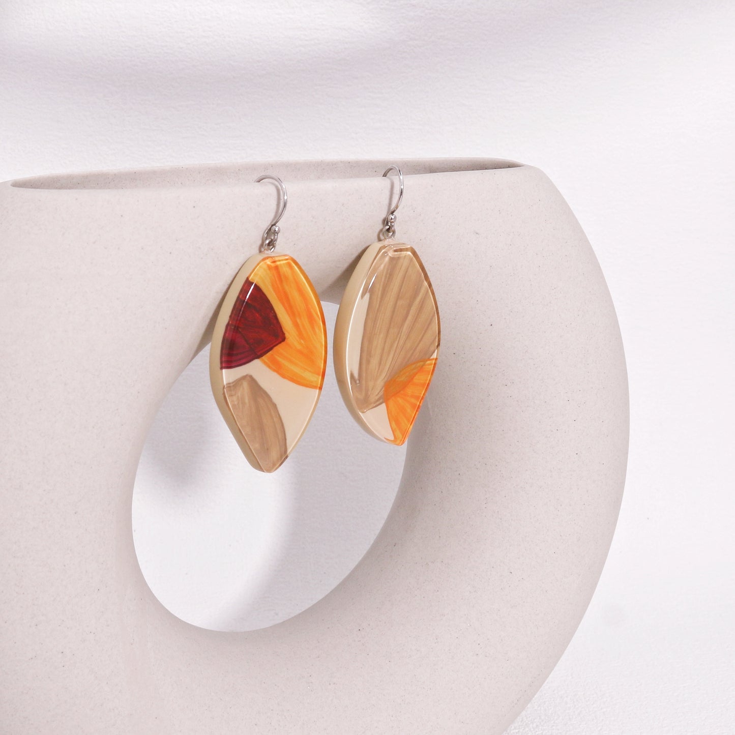 ZSISKA-Kiara Orange Leaf Drop Earrings