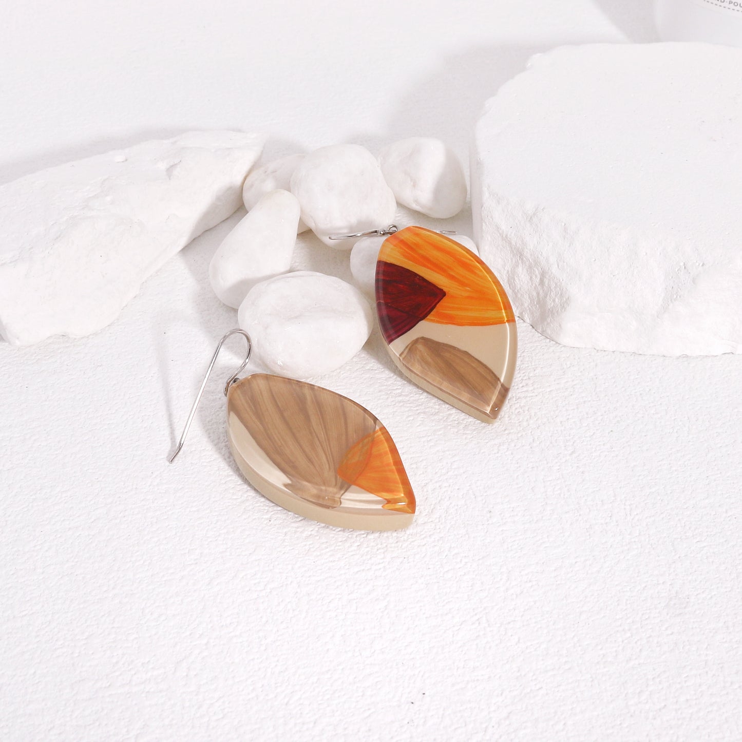ZSISKA-Kiara Orange Leaf Drop Earrings