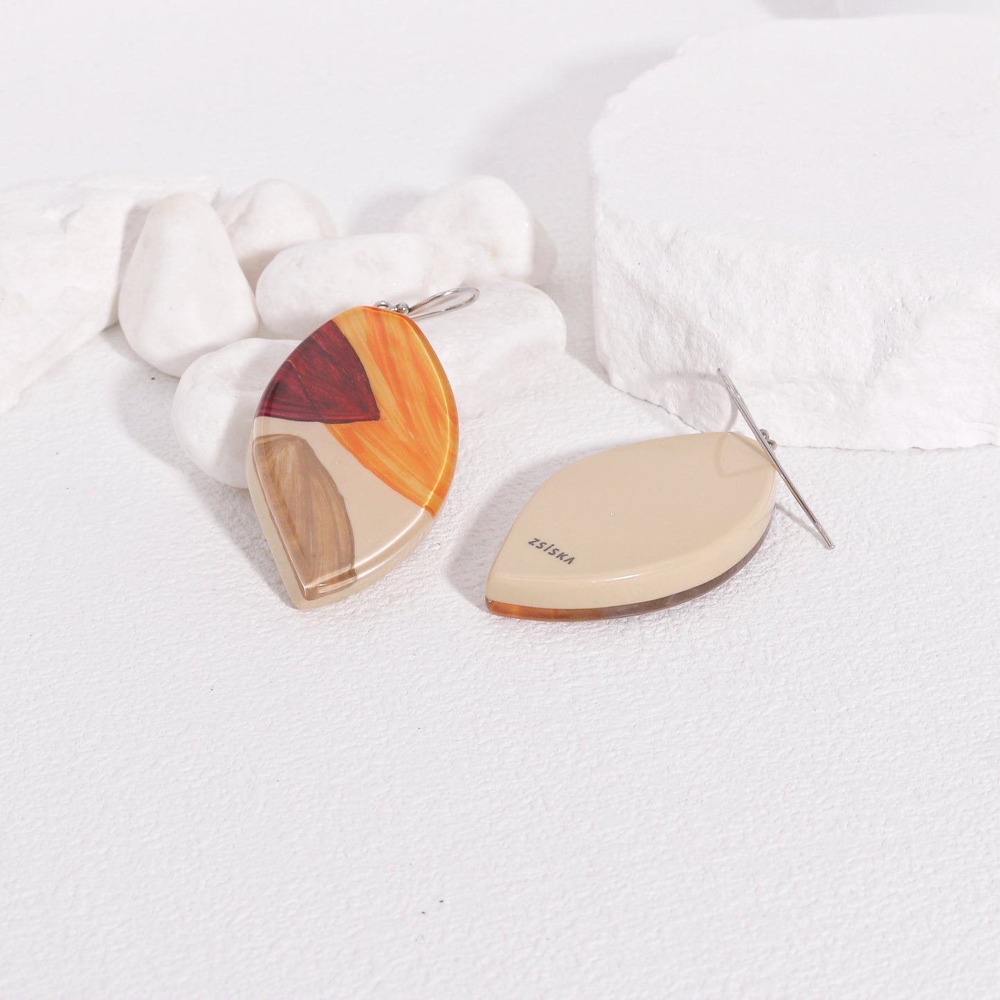 ZSISKA-Kiara Orange Leaf Drop Earrings