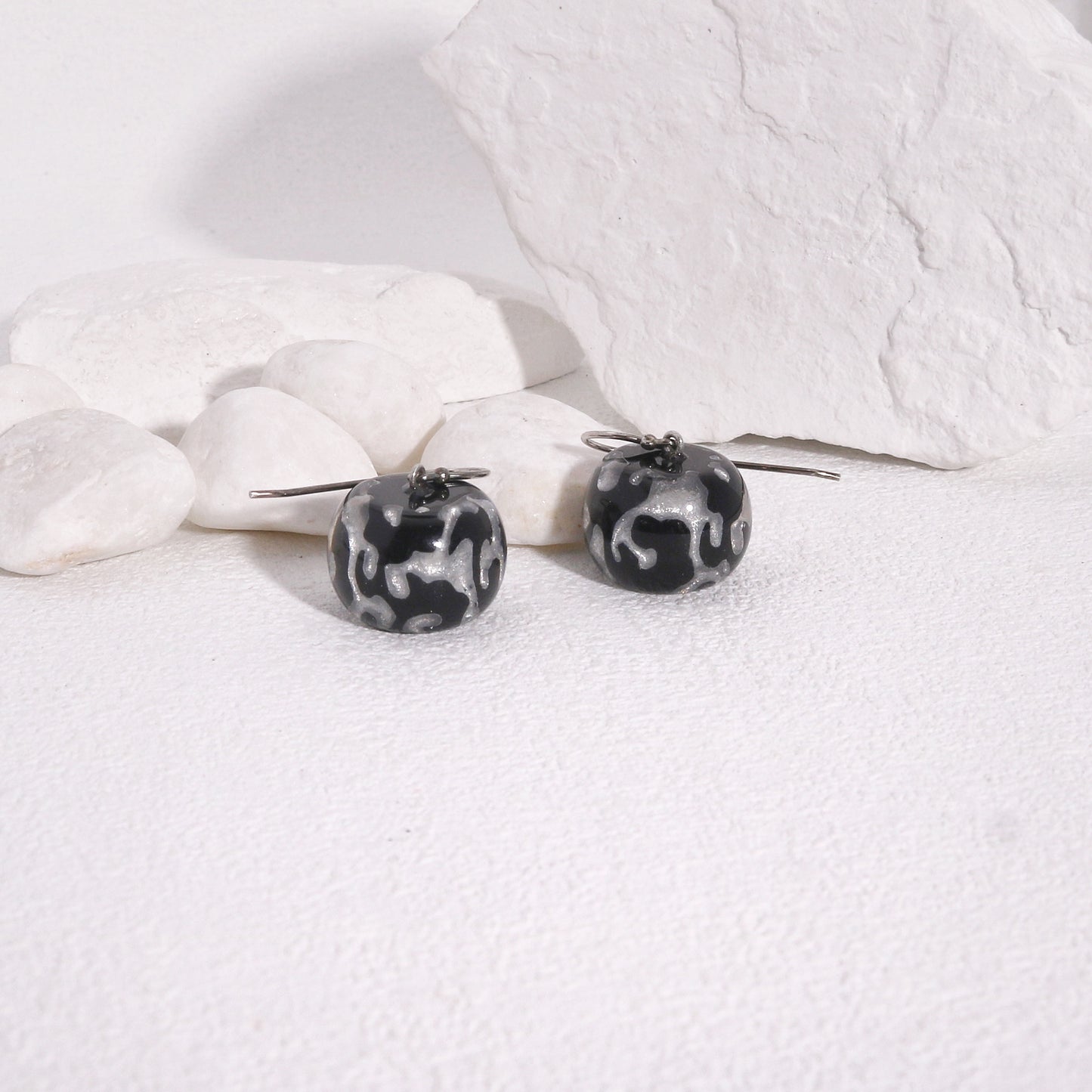 ZSISKA Silver Baroque Drop Earrings