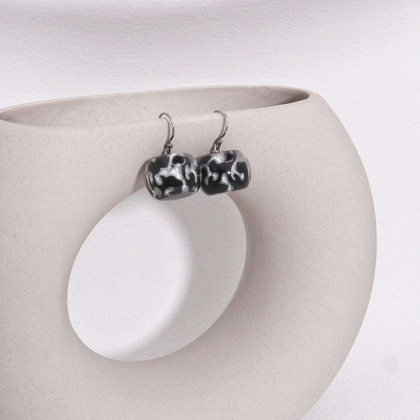 ZSISKA Silver Baroque Drop Earrings