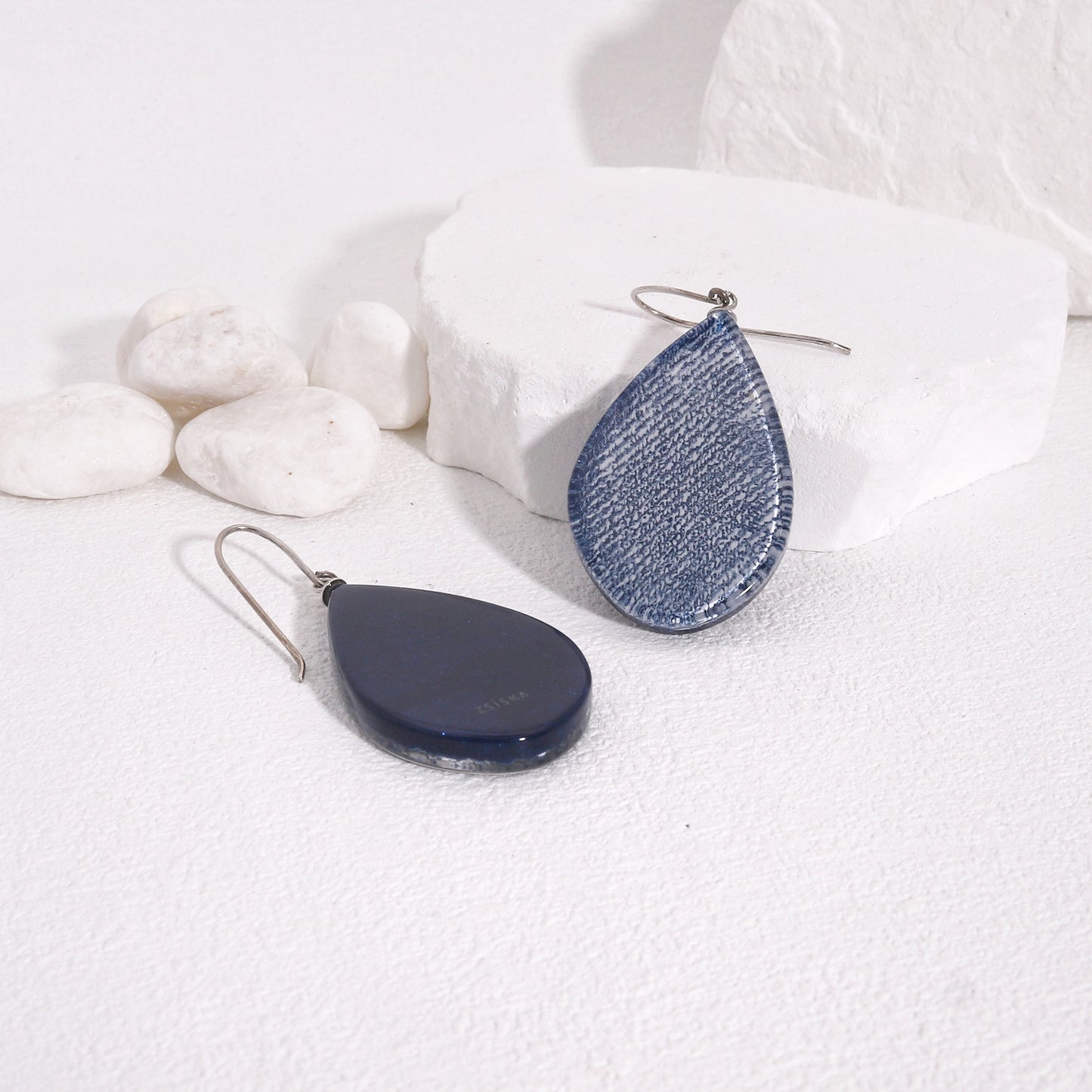 LININ Blue Denim Drop Earrings