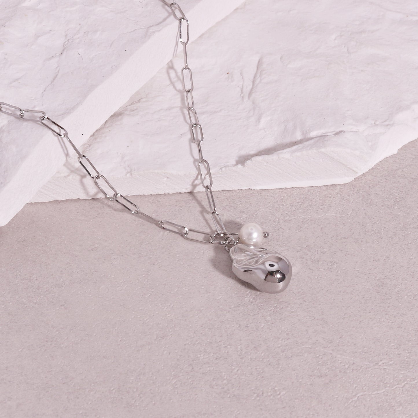 Julia Bespoke Rock and Chain Link Necklace