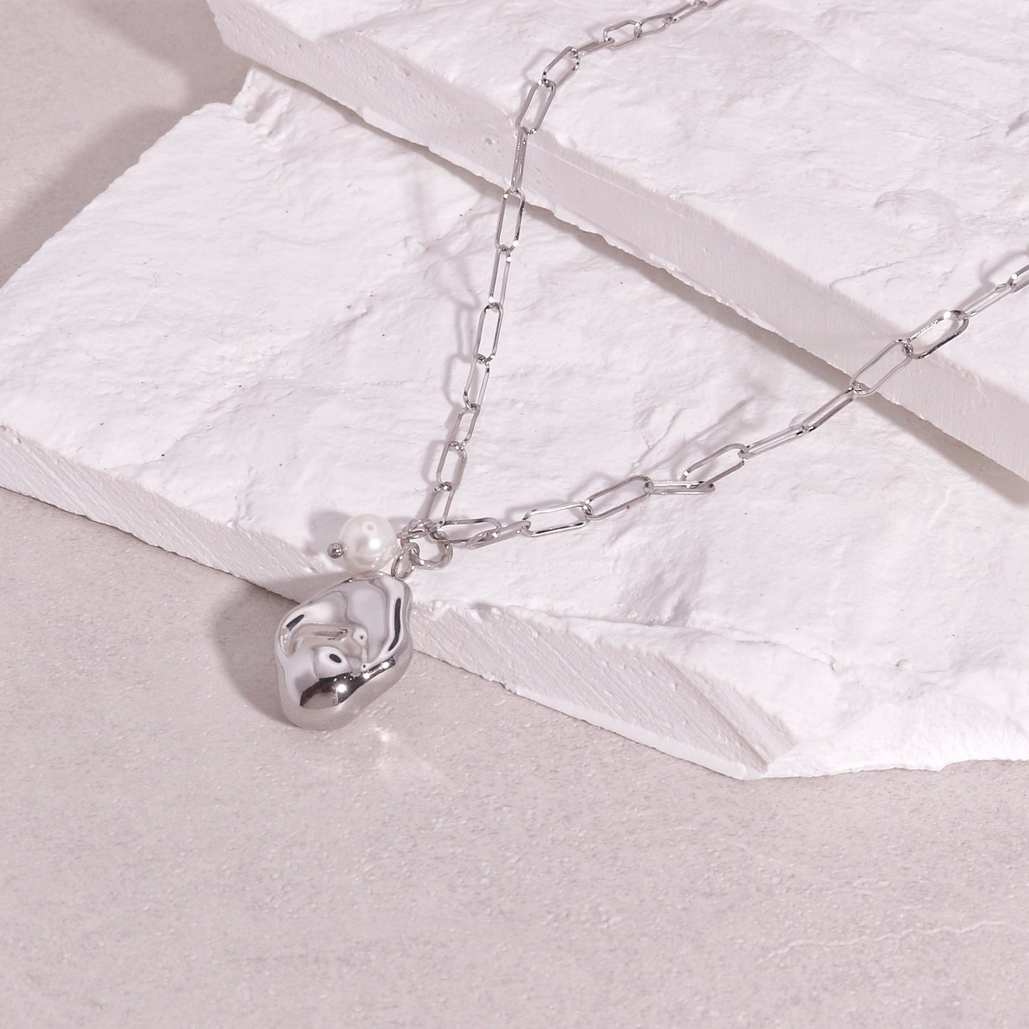 Julia Bespoke Rock and Chain Link Necklace