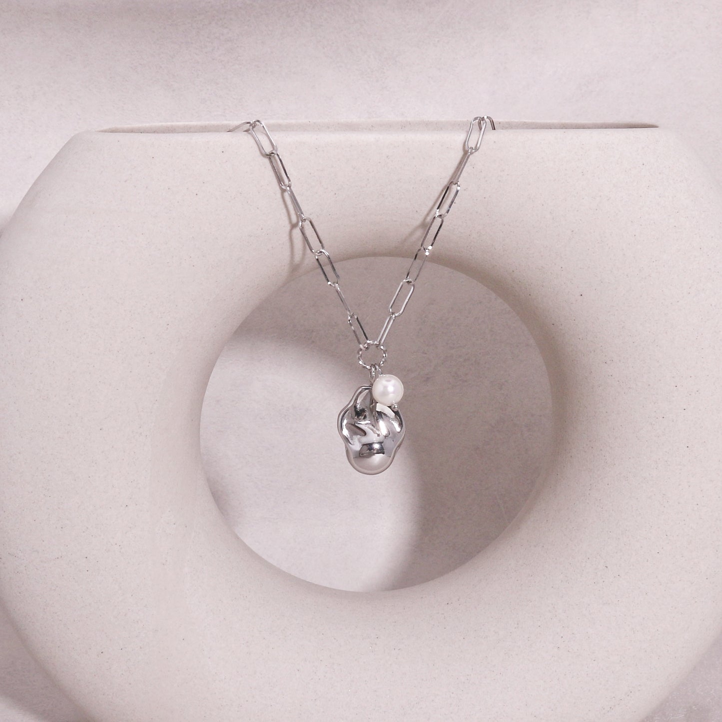 Julia Bespoke Rock and Chain Link Necklace