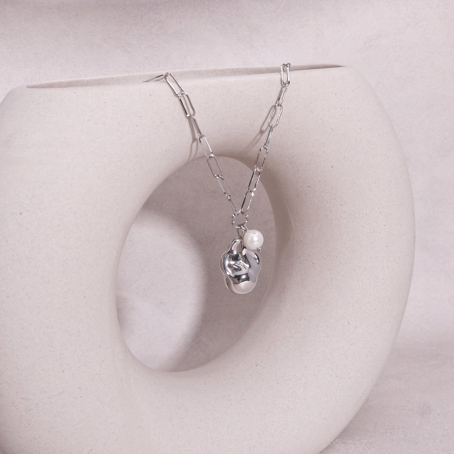 Julia Bespoke Rock and Chain Link Necklace