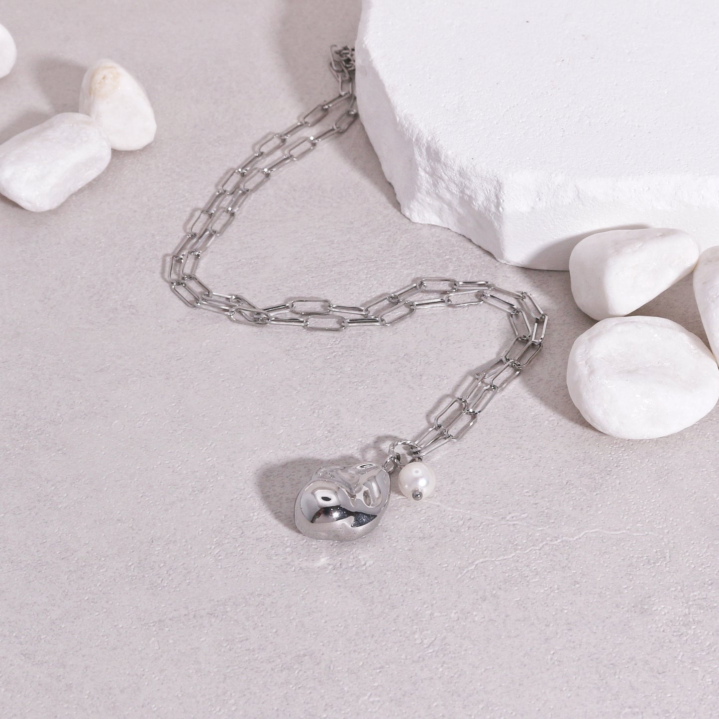 Julia Bespoke Rock and Chain Link Necklace
