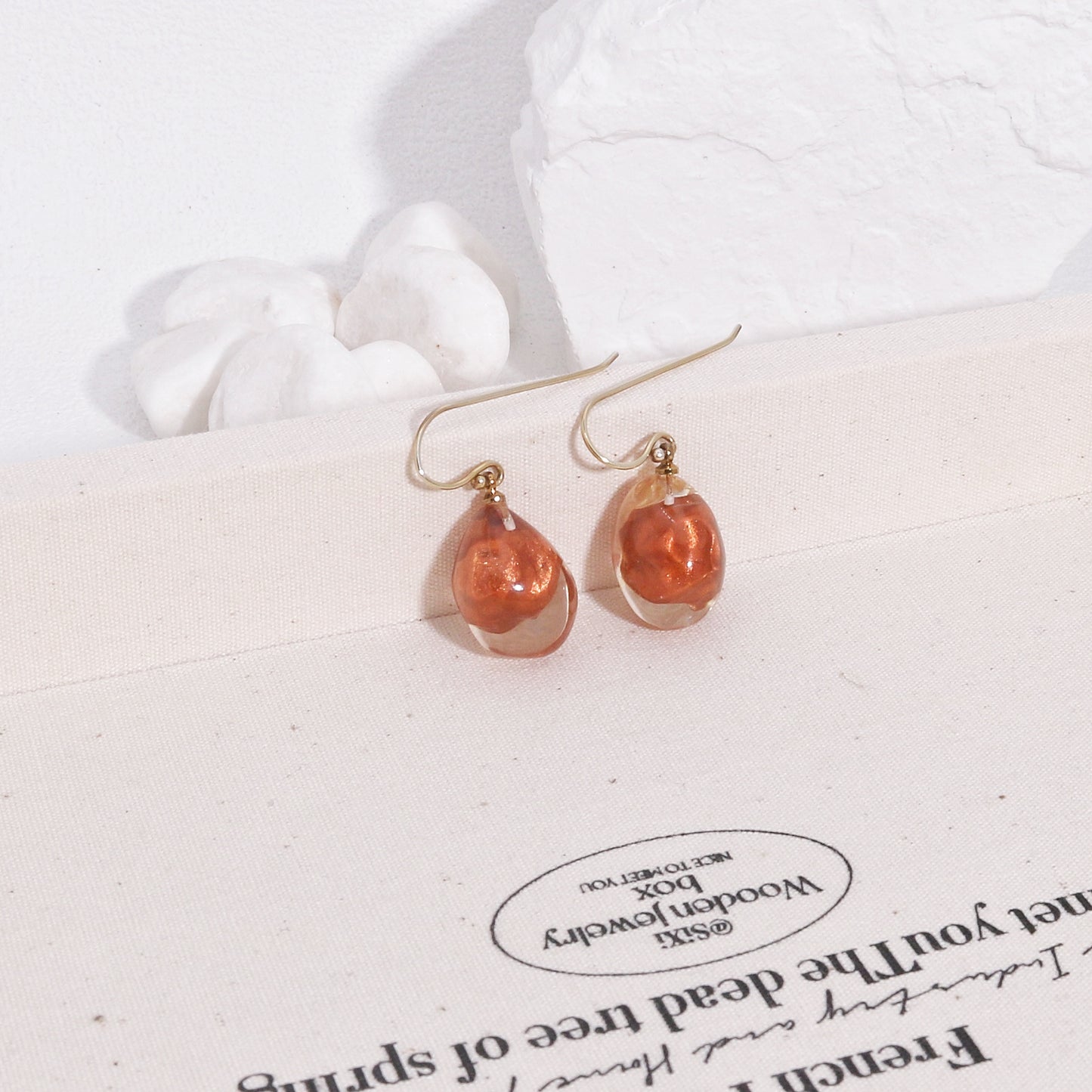 ZSISKA -Paloma Glass Bead Drop Earrings - Copper Tone