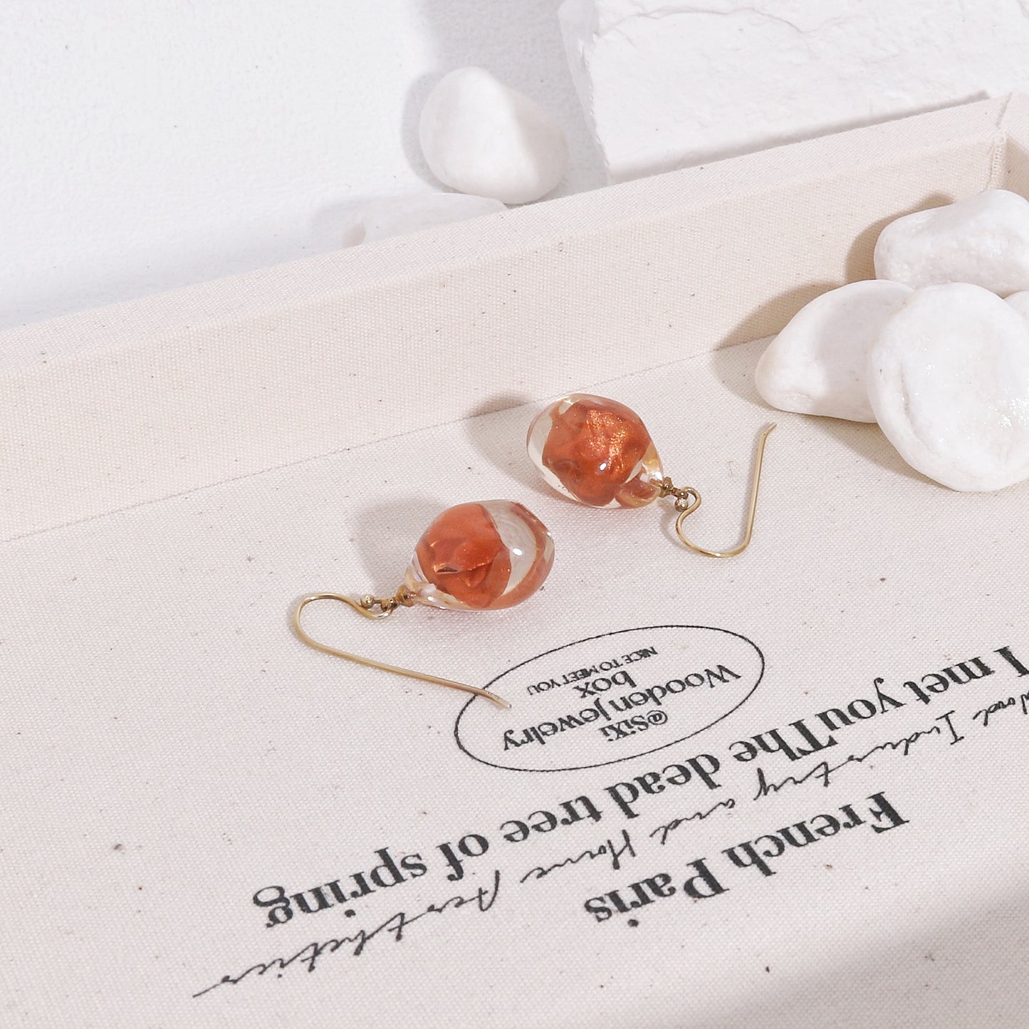 ZSISKA -Paloma Glass Bead Drop Earrings - Copper Tone