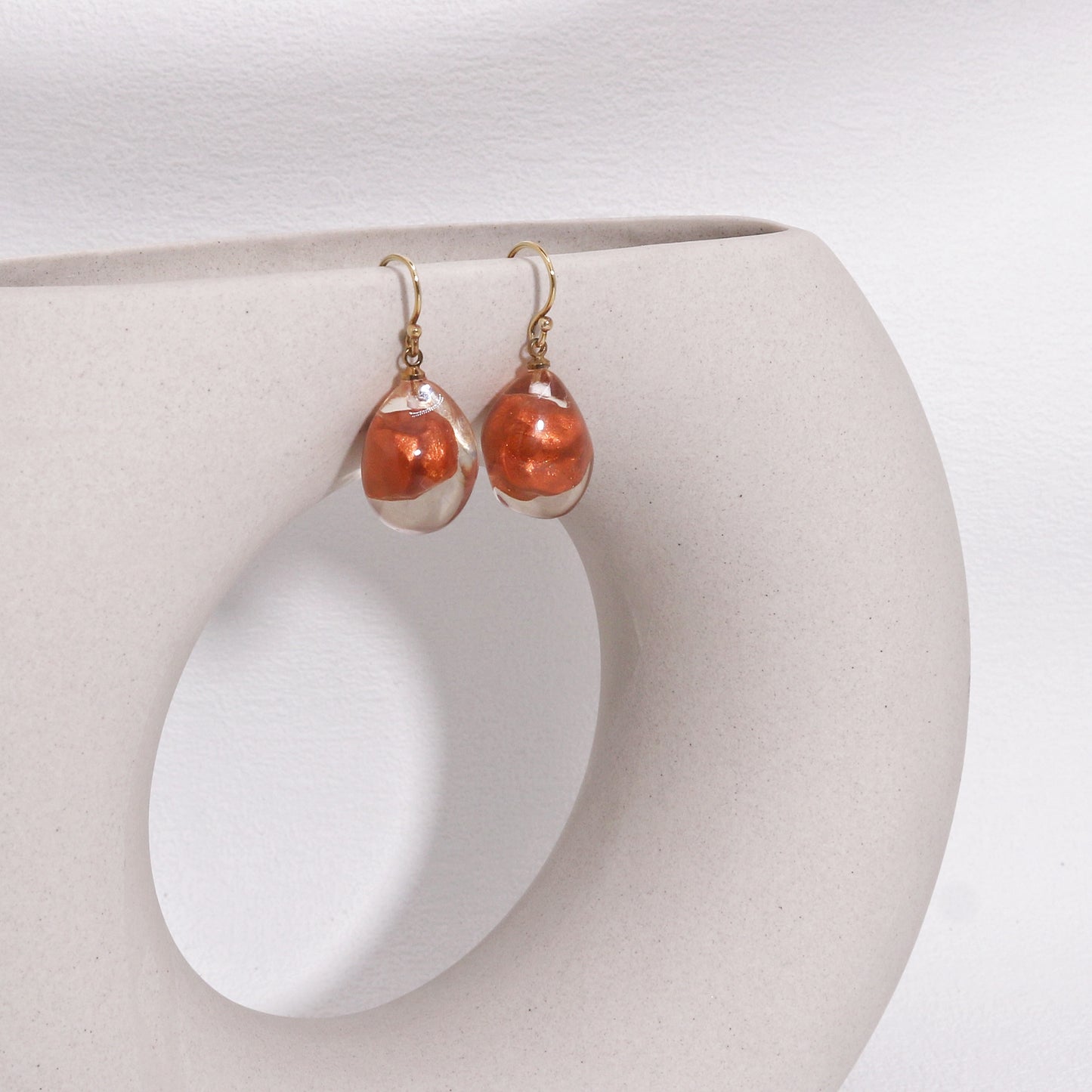 ZSISKA -Paloma Glass Bead Drop Earrings - Copper Tone