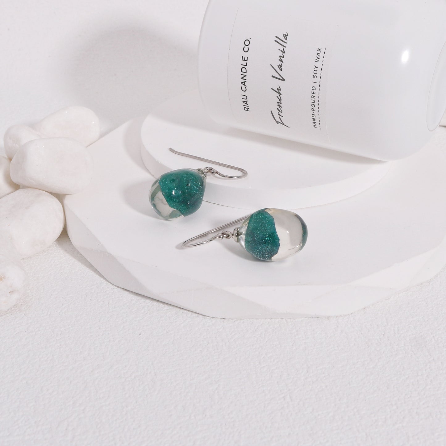 ZSISKA -Paloma Glass Bead Drop Earrings - Emerald