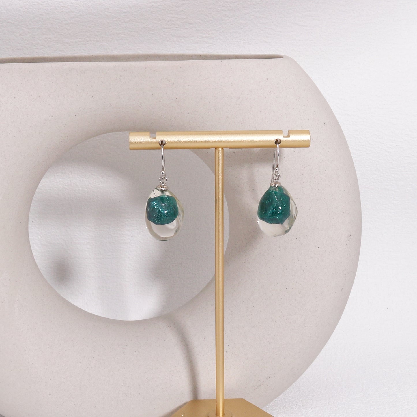 ZSISKA -Paloma Glass Bead Drop Earrings - Emerald
