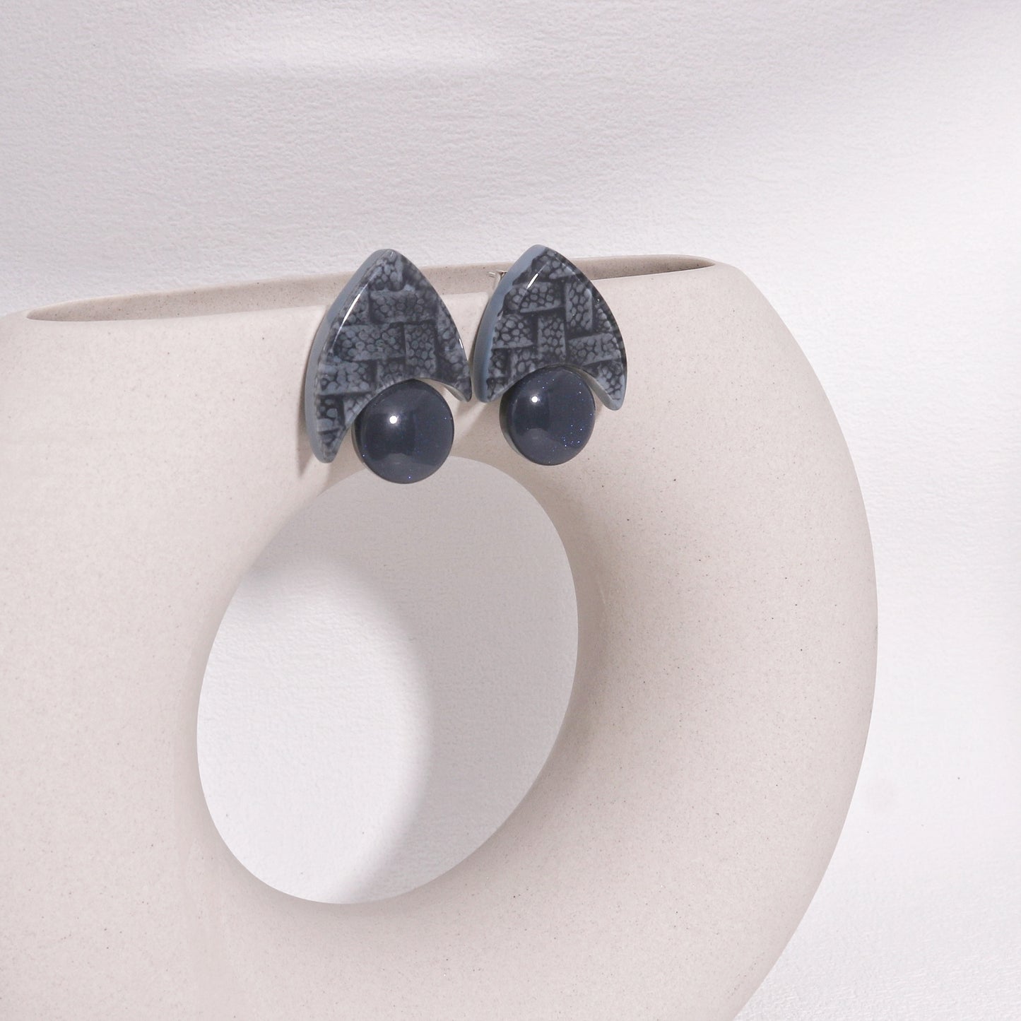 TAYE Denim Blue Statement Earrings