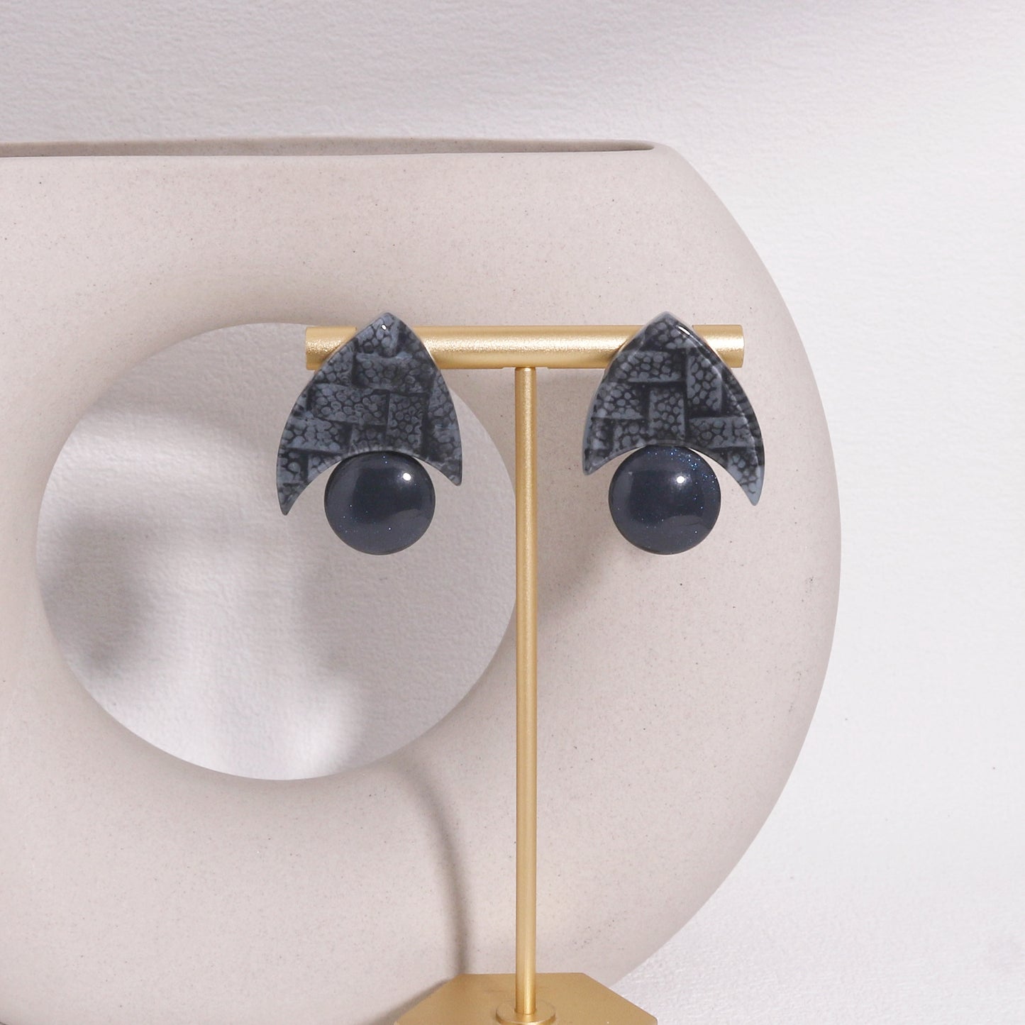 TAYE Denim Blue Statement Earrings