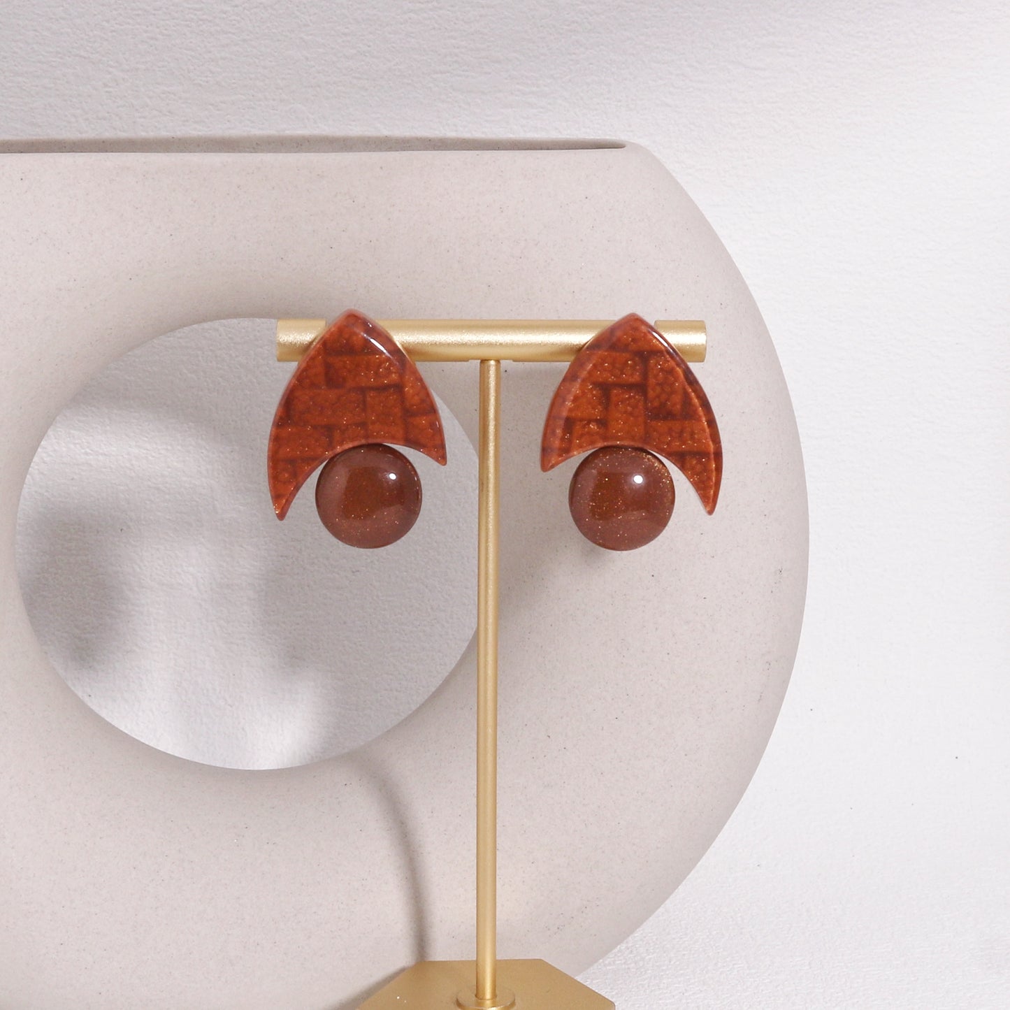 TAYE Orange Red Statement Earrings
