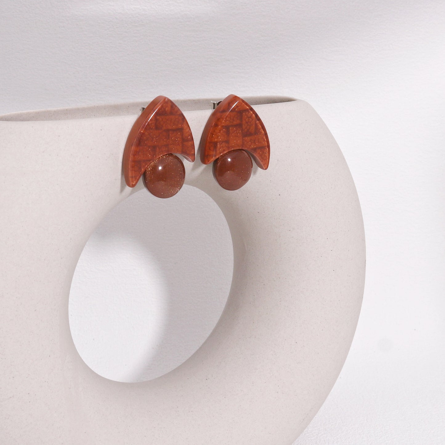 TAYE Orange Red Statement Earrings