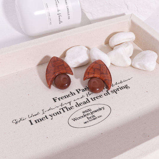 TAYE Orange Red Statement Earrings