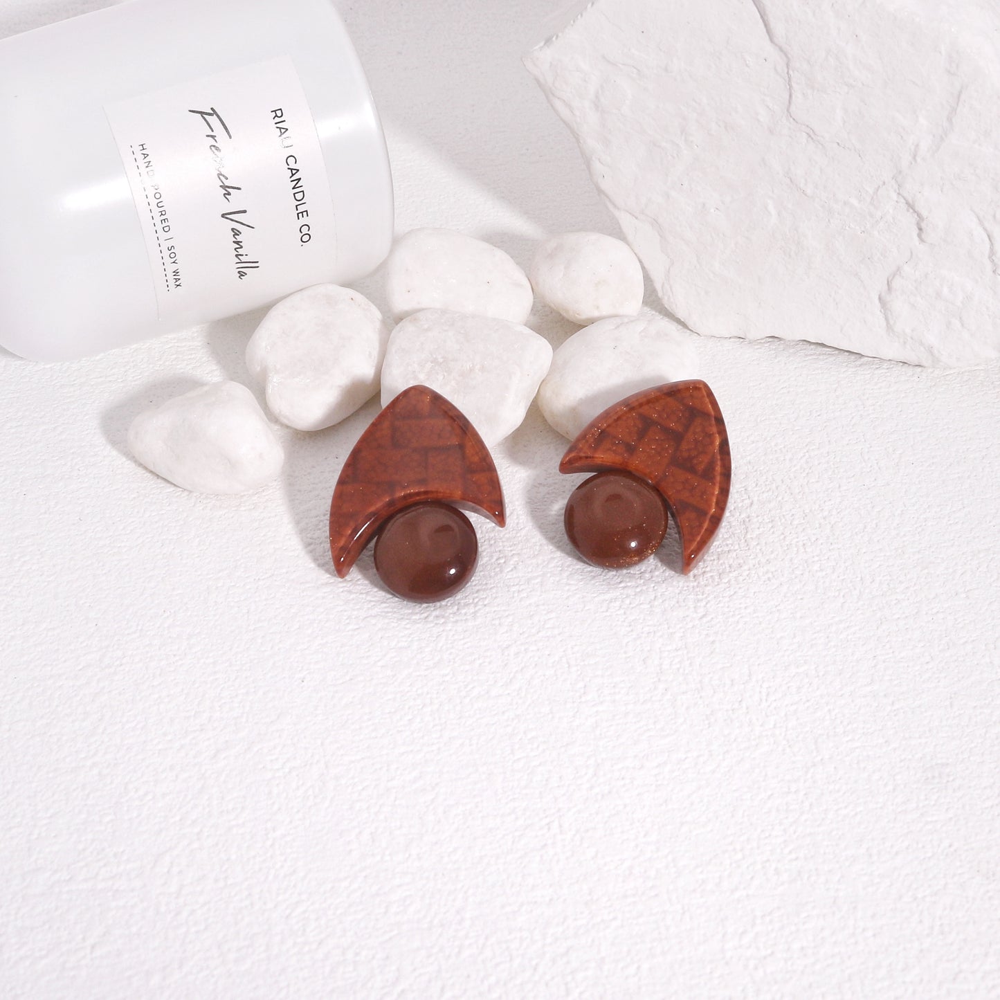 TAYE Orange Red Statement Earrings