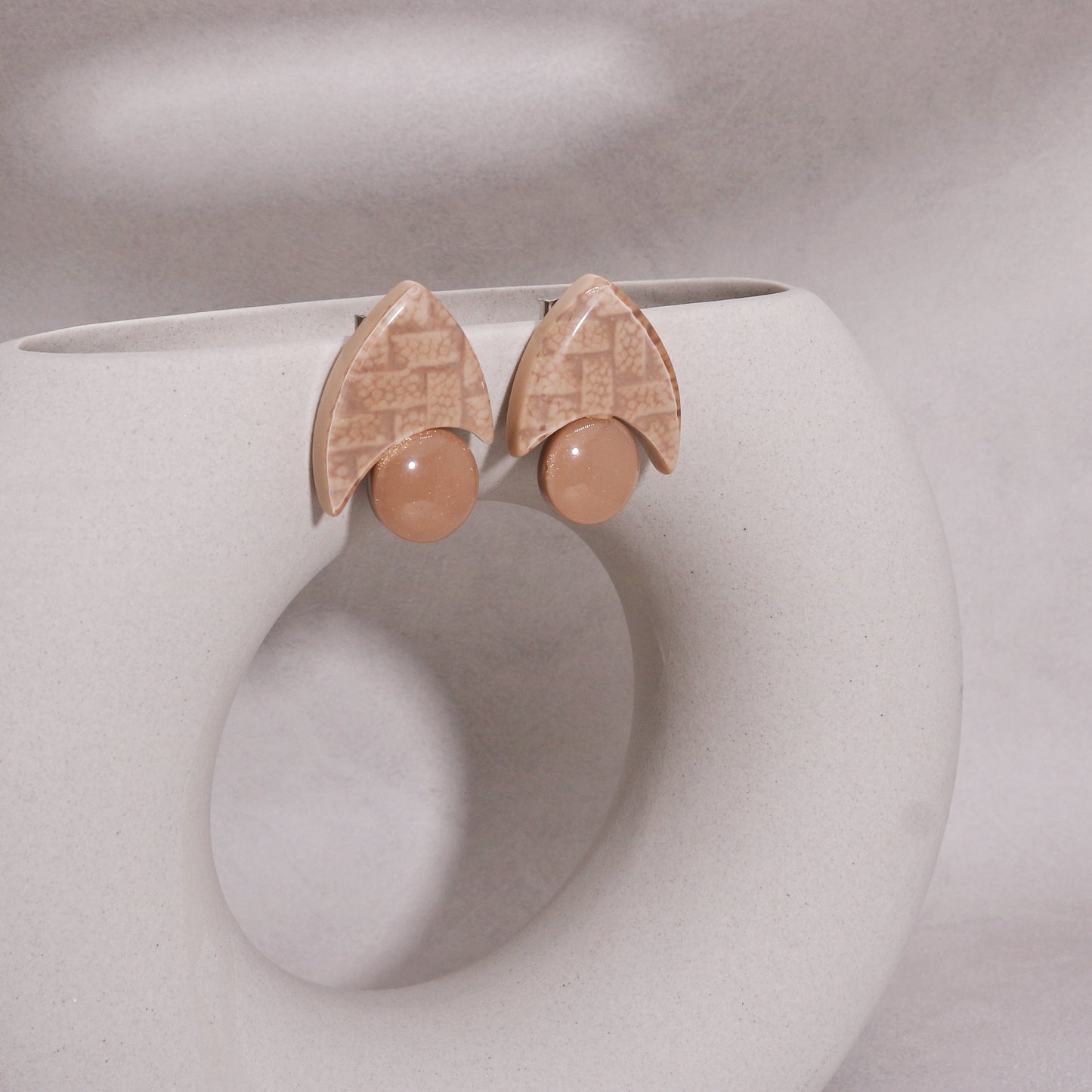 TAYE Cream Colored Statement Earrings