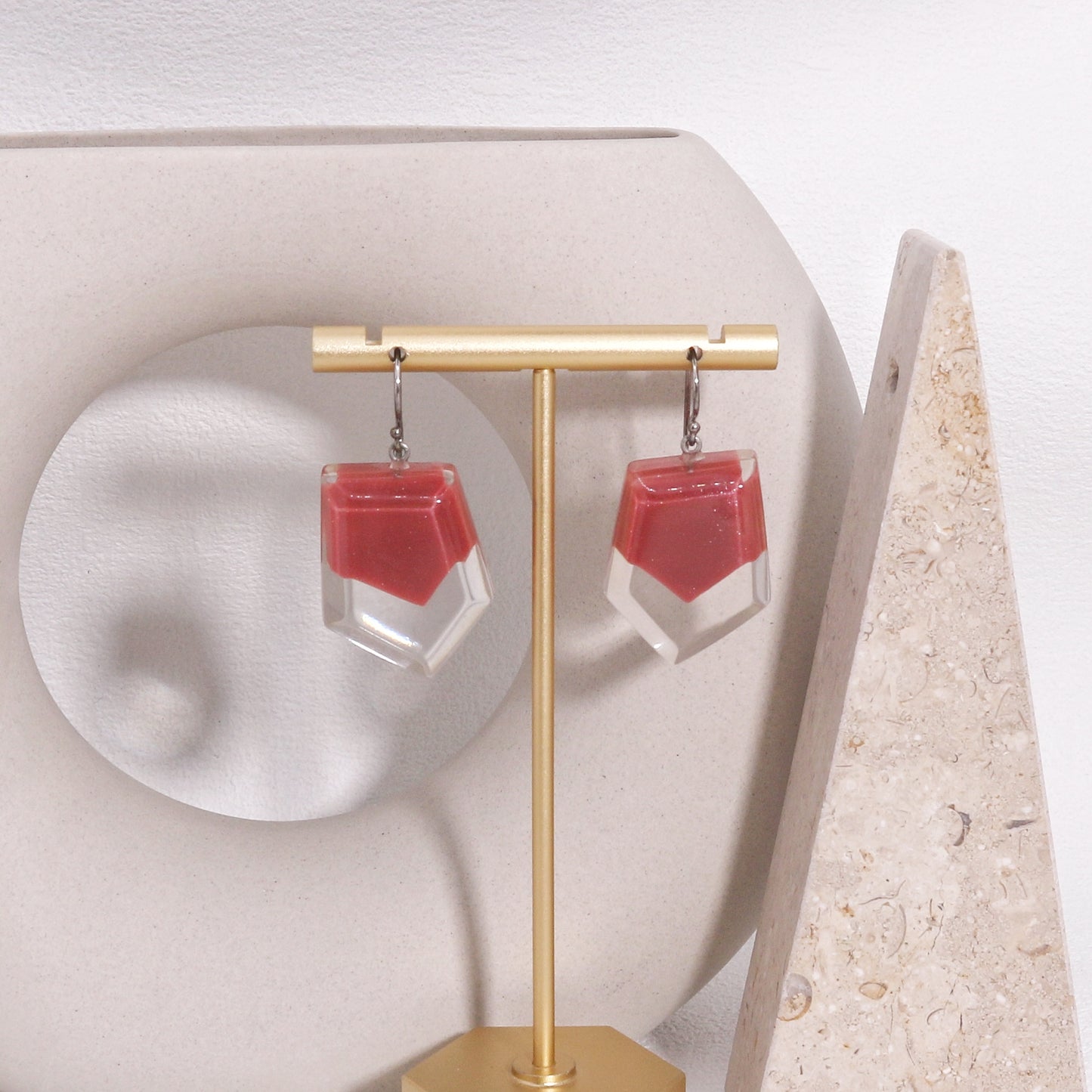 ZSISKA -Mystique Cinammon Pink Drop Earrings