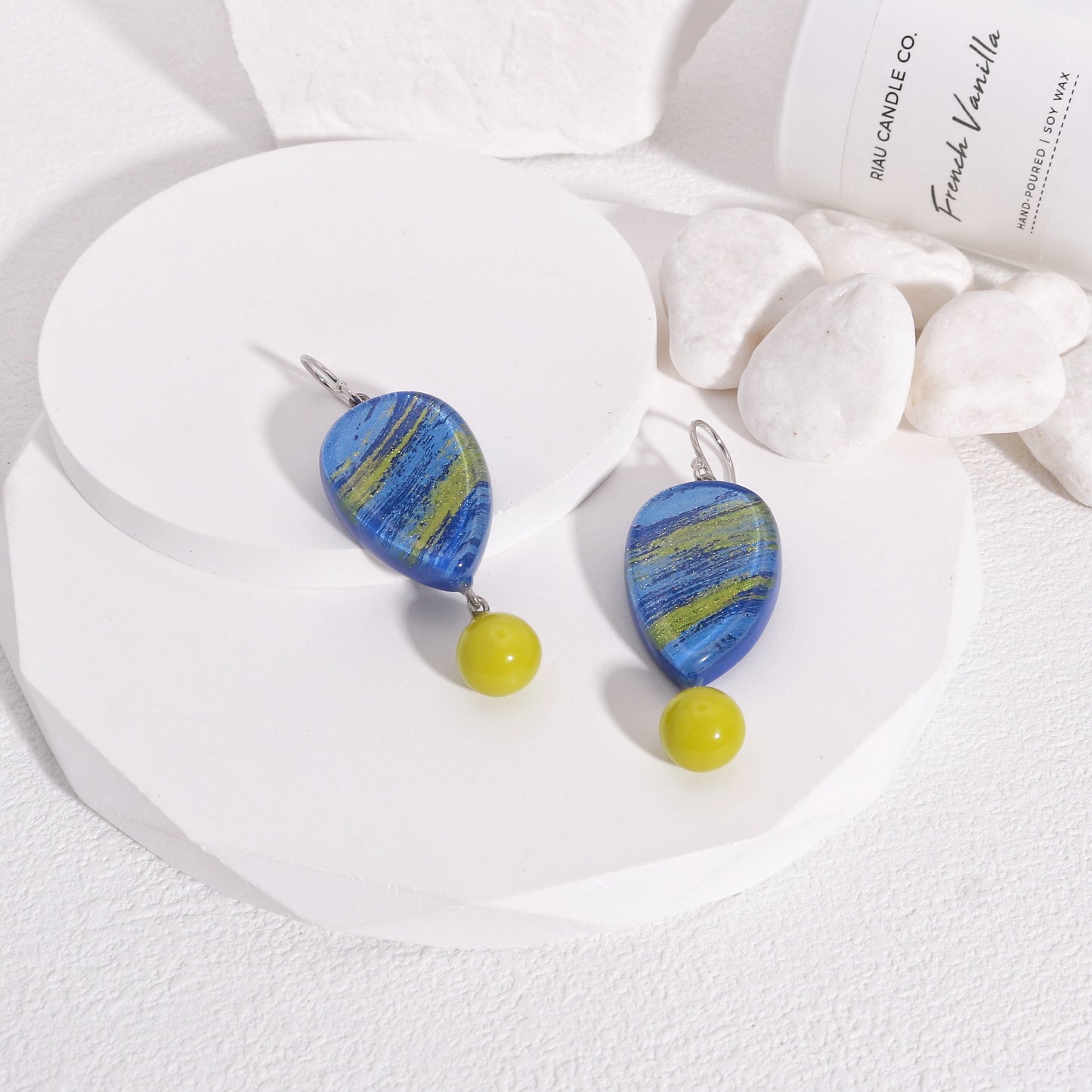 ZSISKA -Minerva Disco Blue Fun Drop Earrings