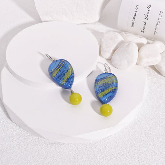 ZSISKA -Minerva Disco Blue Fun Drop Earrings