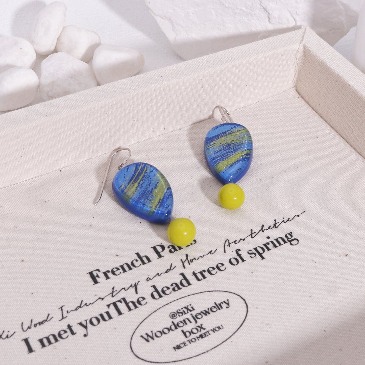 ZSISKA -Minerva Disco Blue Fun Drop Earrings