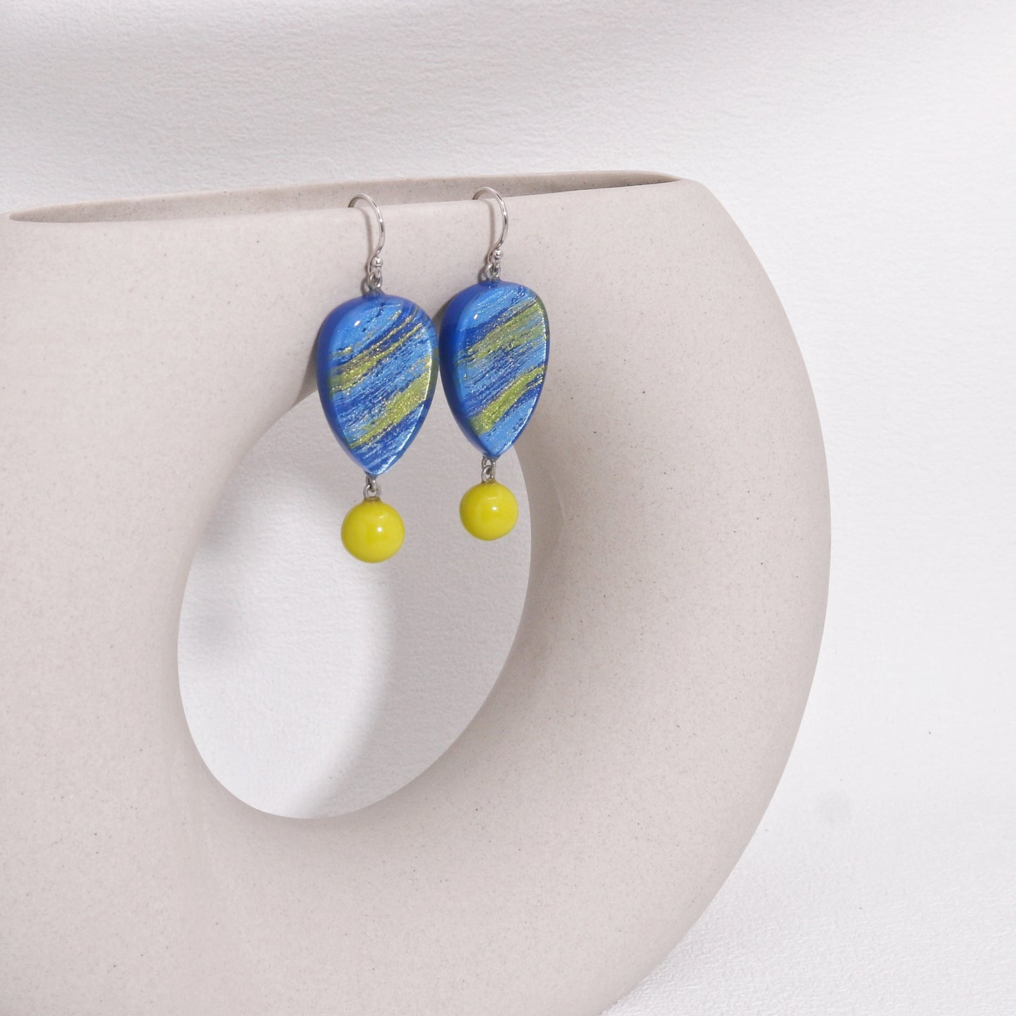 ZSISKA -Minerva Disco Blue Fun Drop Earrings