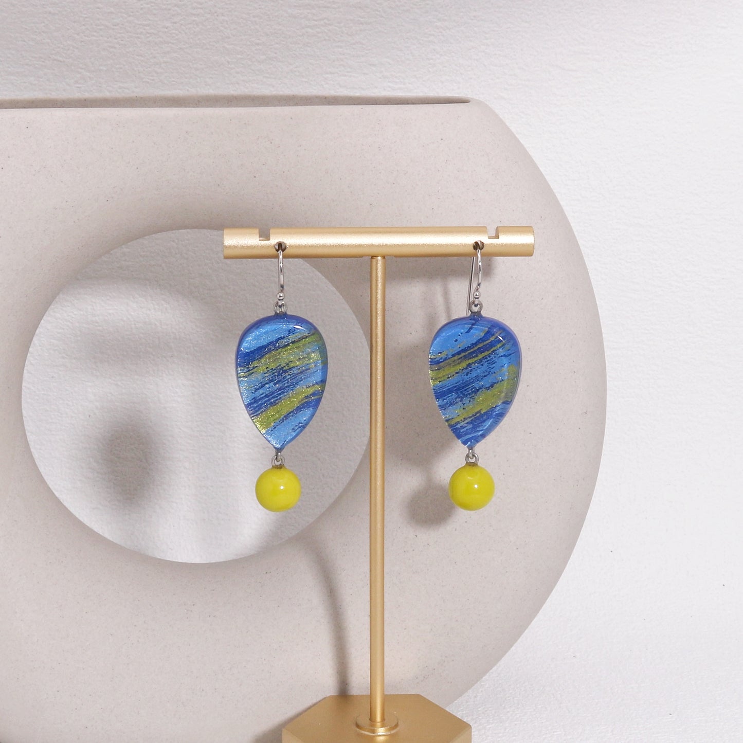 ZSISKA -Minerva Disco Blue Fun Drop Earrings