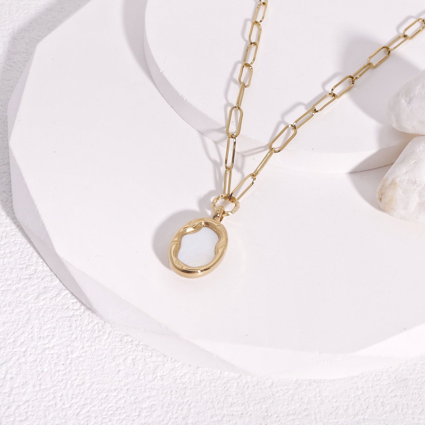 Fallon Double Side Vintage Moonstone Necklace