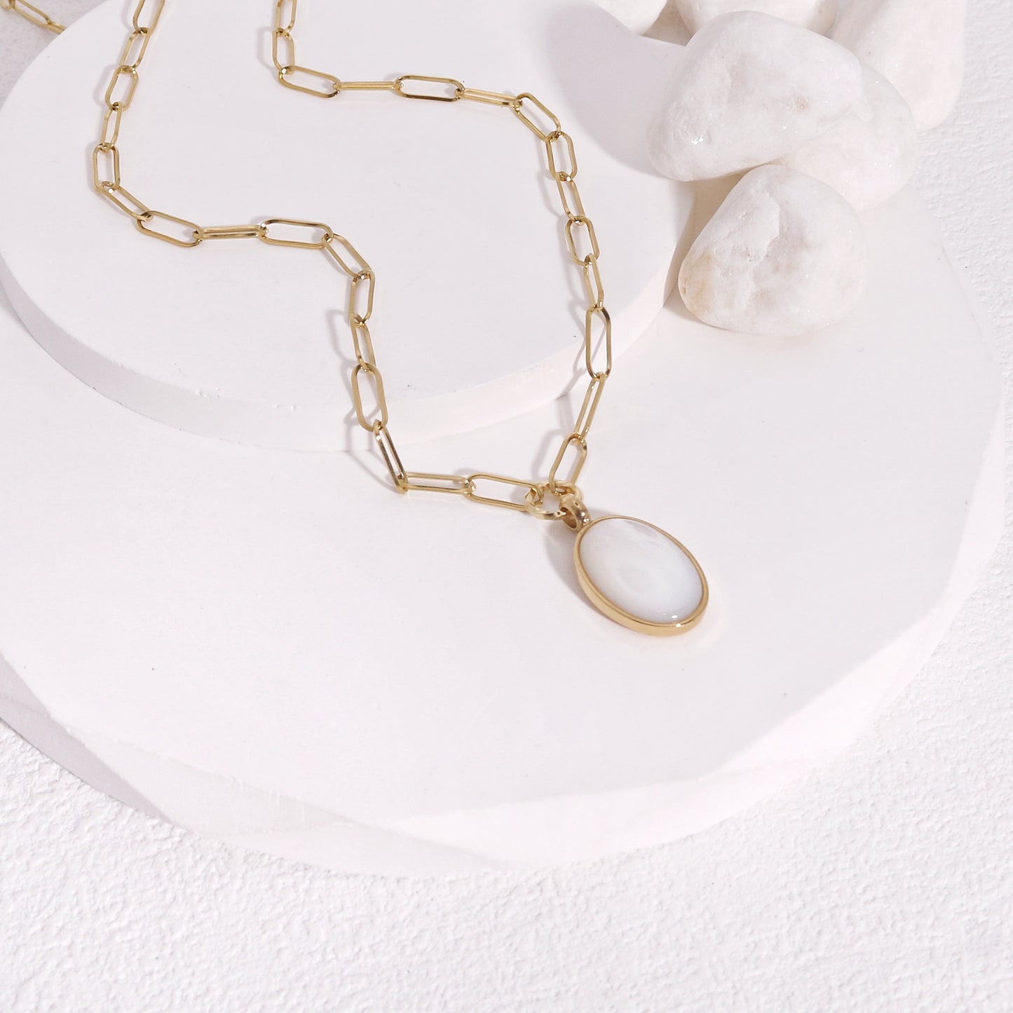 Fallon Double Side Vintage Moonstone Necklace