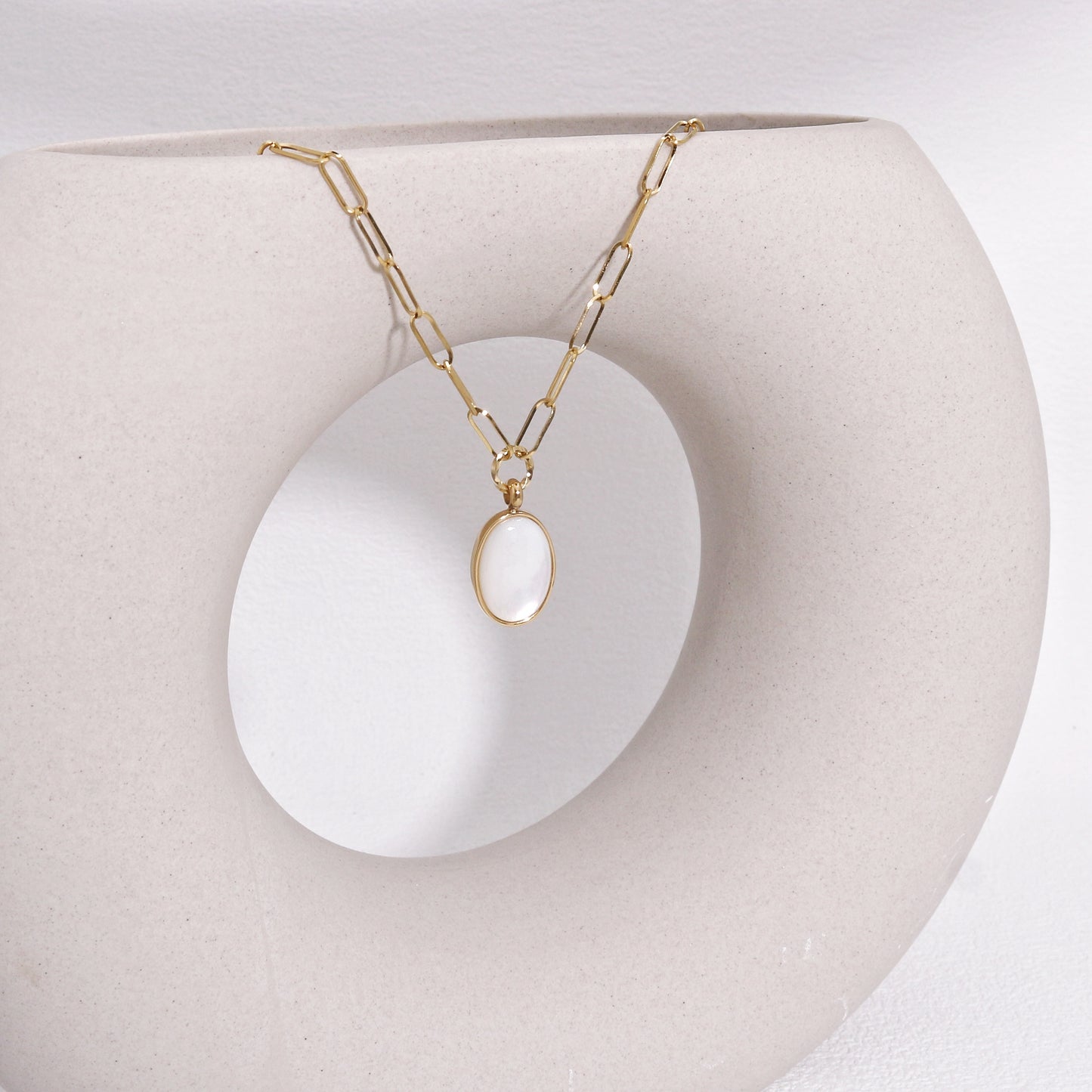 Fallon Double Side Vintage Moonstone Necklace
