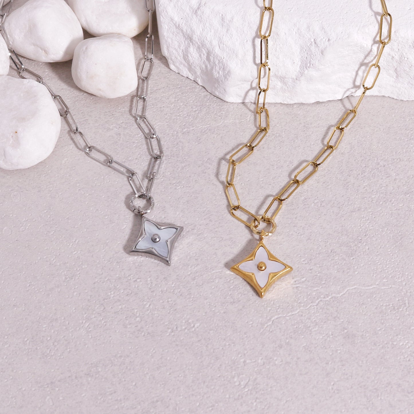 Arden Four Leaf Clover Chain Link Necklace