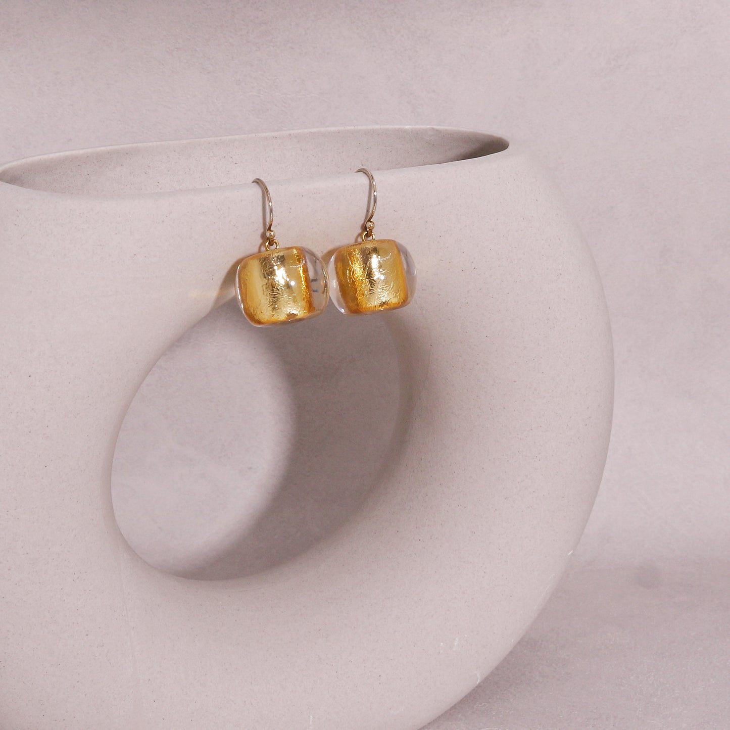 ZSISKA -Bliss Gold Leaf Drop Bead Earrings