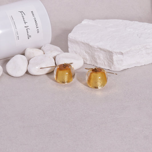 ZSISKA -Bliss Gold Leaf Drop Bead Earrings