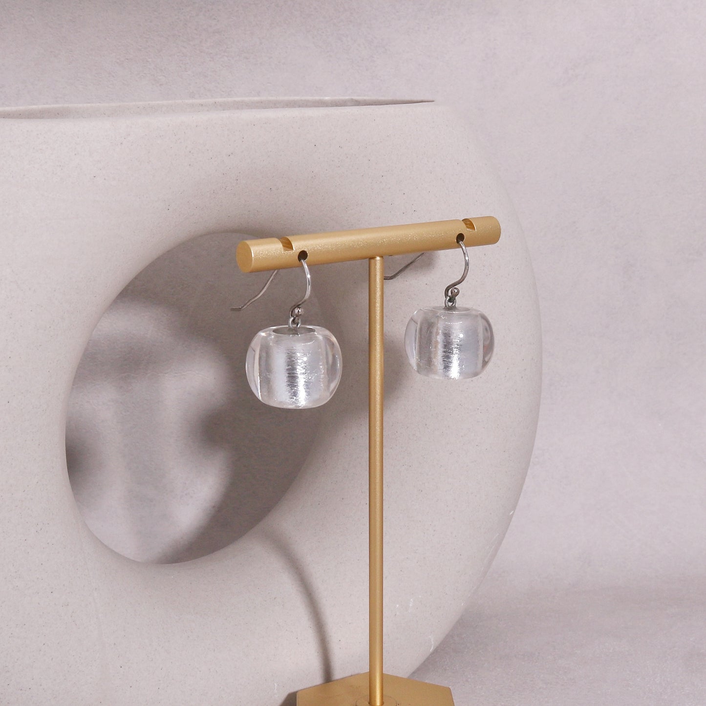 ZSISKA Silver Leaf Short Bead Drop Earrings