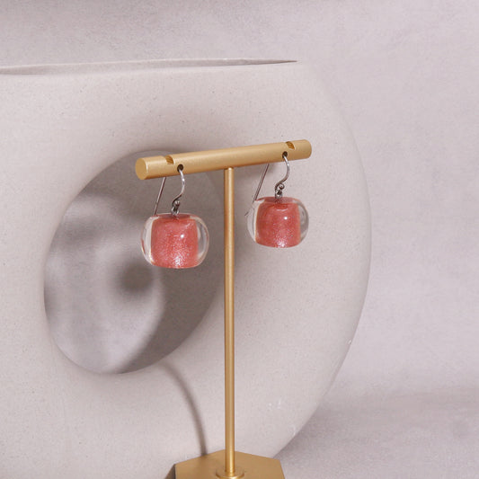 ZSISKA -C Beads Rose Gold Glitter Short Bead Earrings