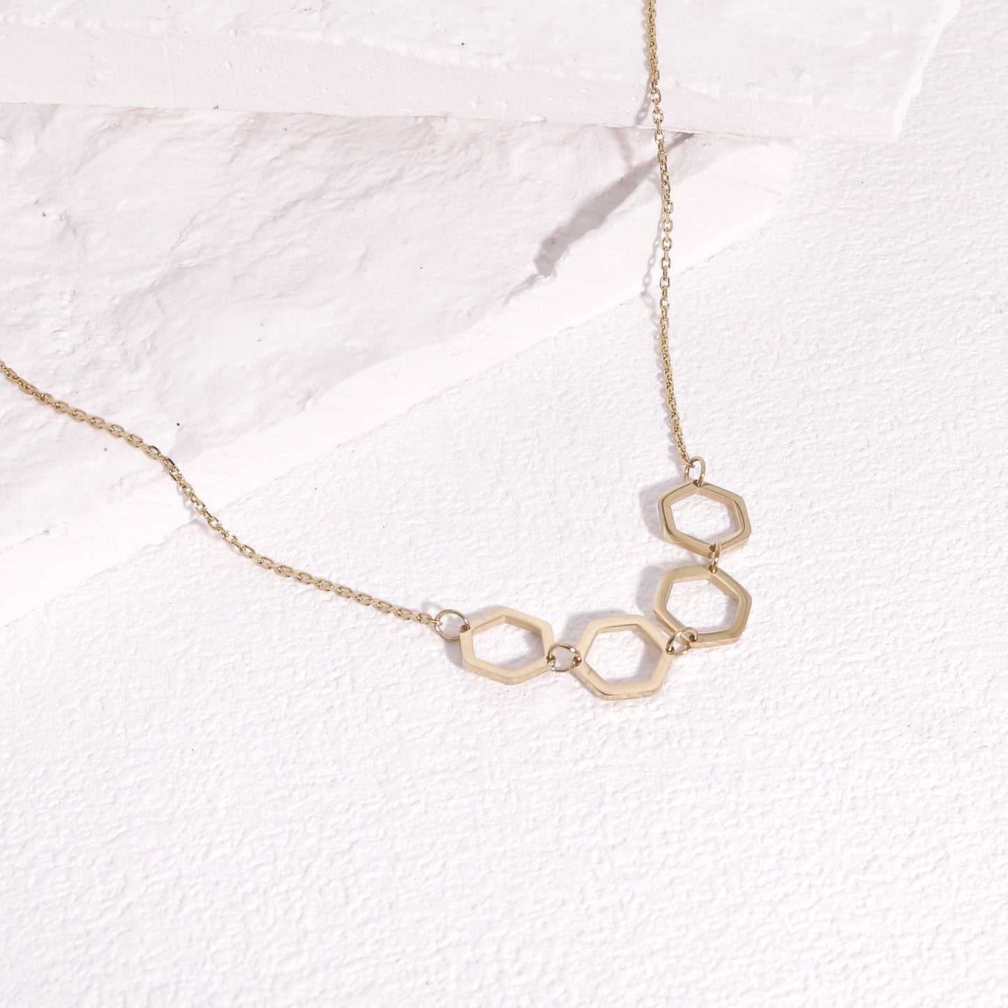 Hadley Honeycomb Minimalist Steel Necklace