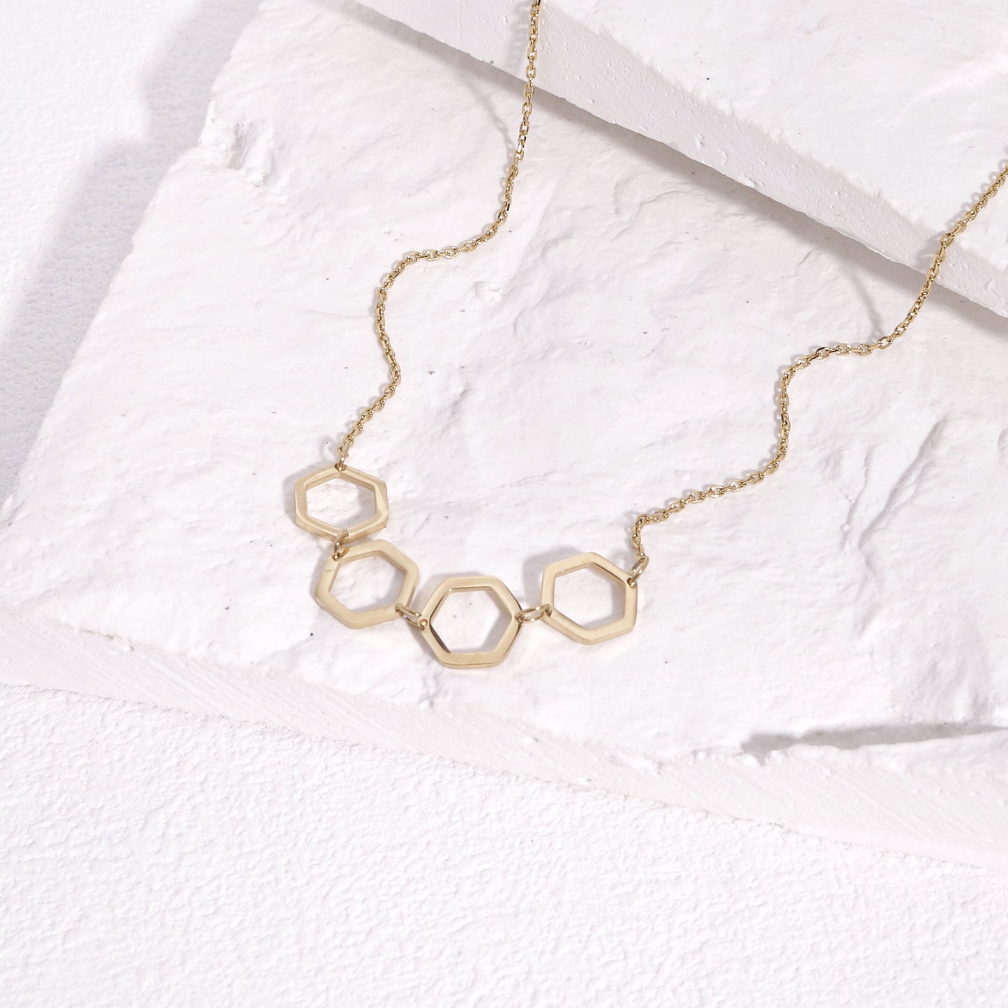 Hadley Honeycomb Minimalist Steel Necklace