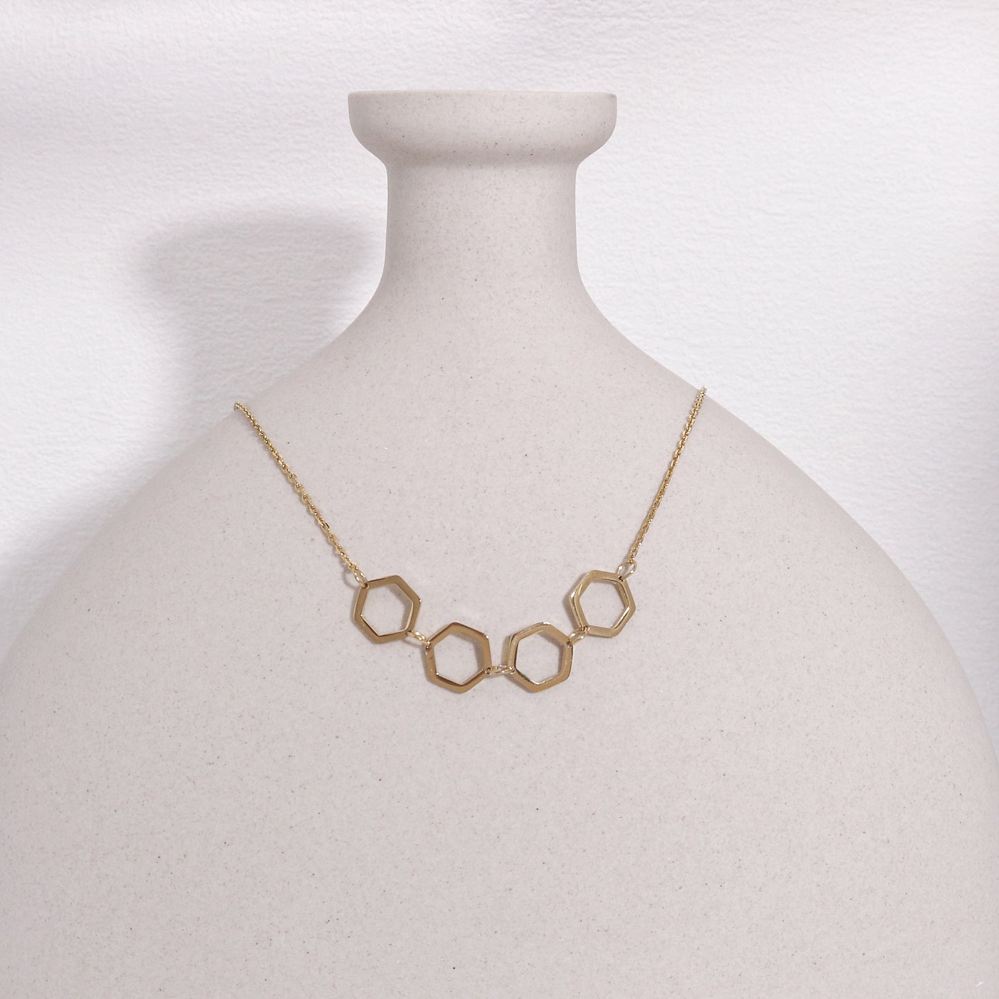 Hadley Honeycomb Minimalist Steel Necklace