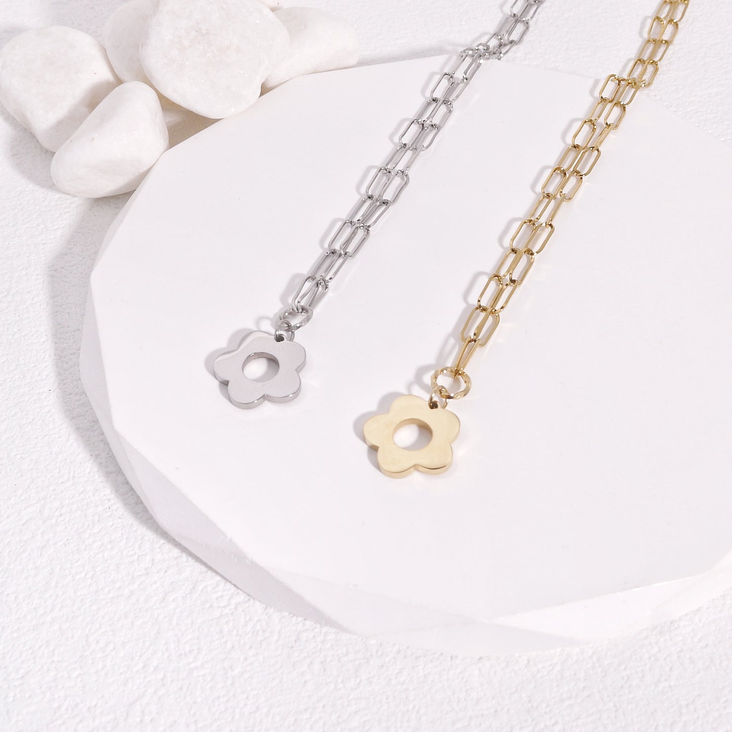 Brielle Decadent Floral Chain Necklace