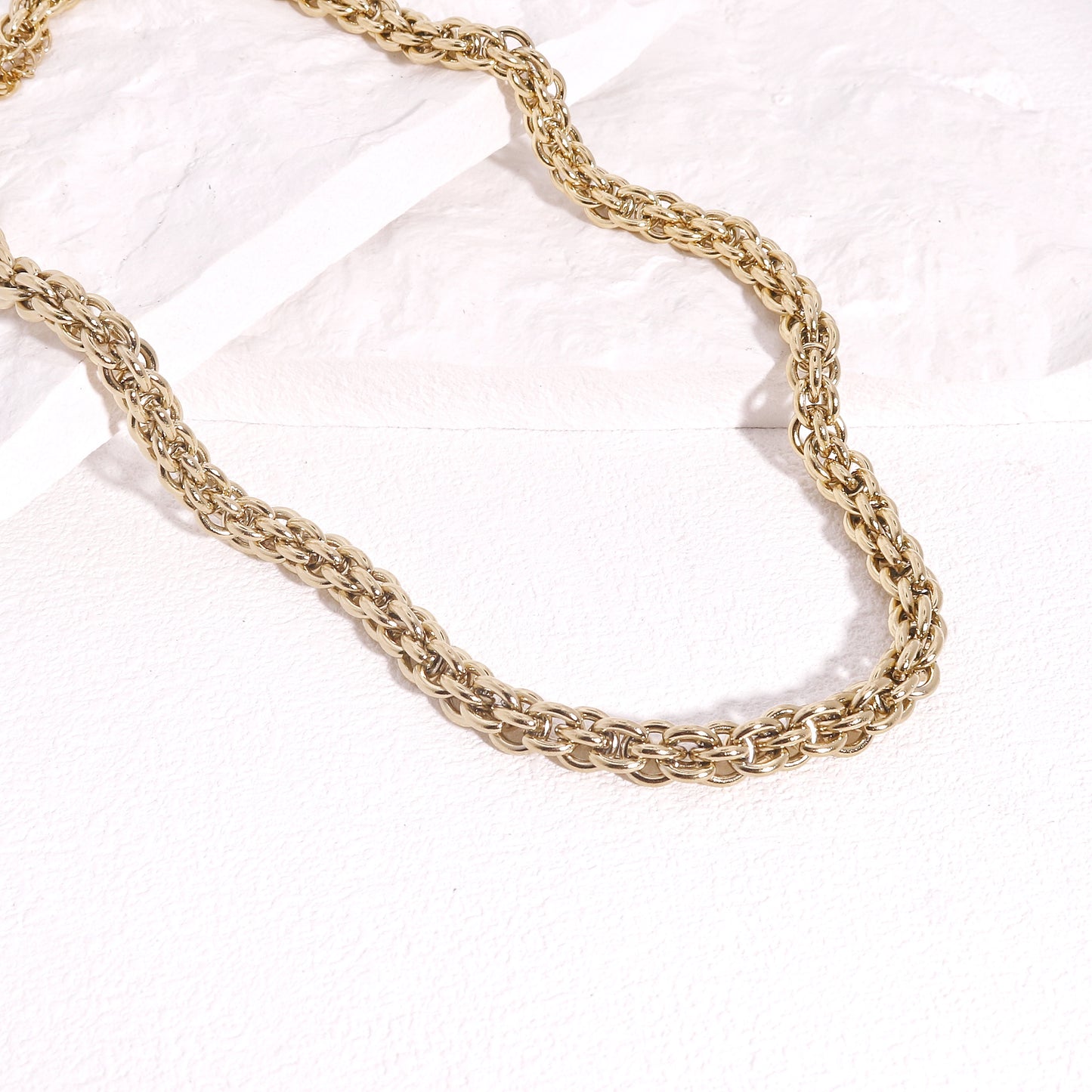 Thalia Gold Mesh Statement Steel Necklace