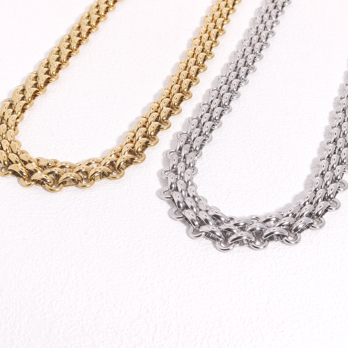 Lilibet Interwoven Steel Link Statement Necklace