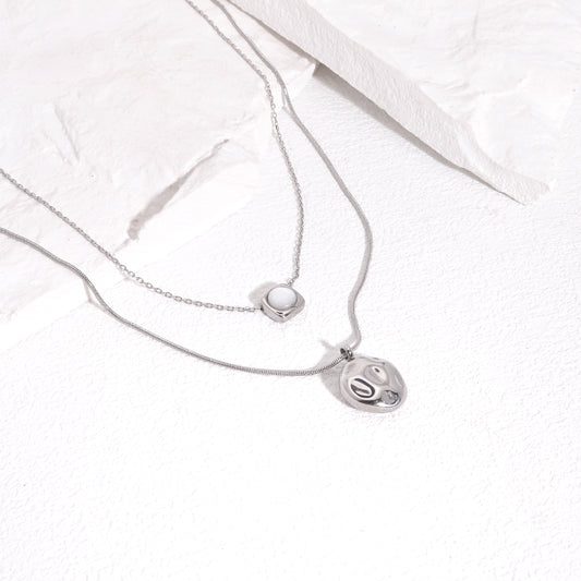 Sayeesha Double Layer Minimalist Steel Necklace