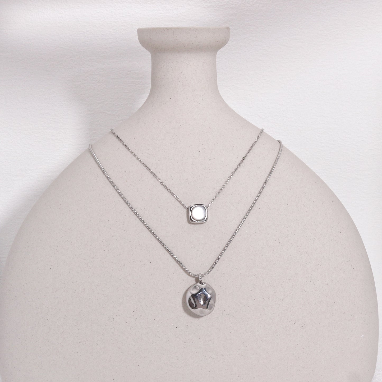 Sayeesha Double Layer Minimalist Steel Necklace
