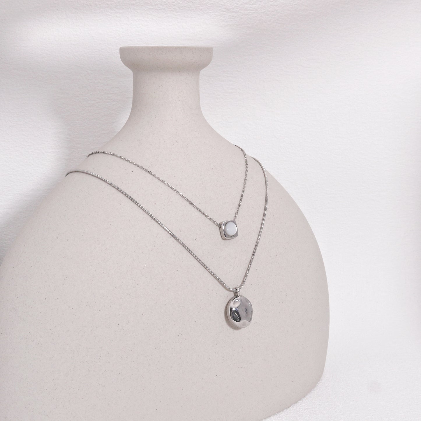 Sayeesha Double Layer Minimalist Steel Necklace