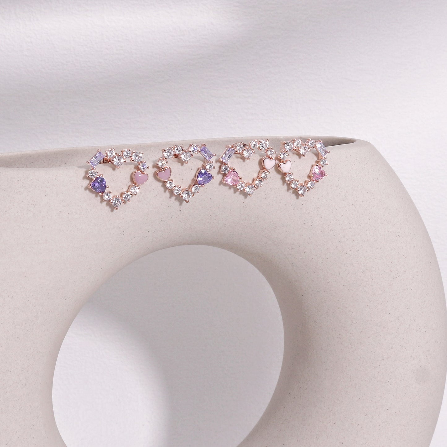 Kitson Romance Heart Stud Earrings