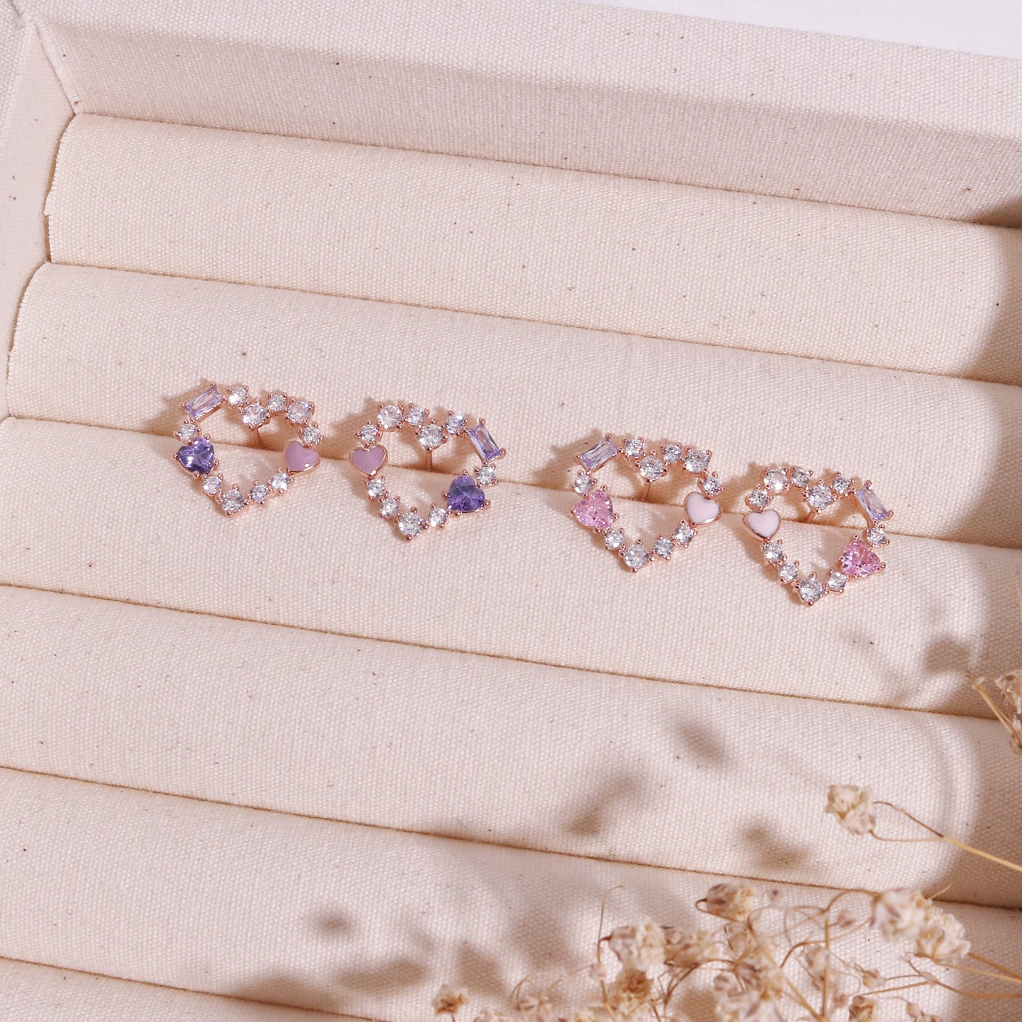 Kitson Romance Heart Stud Earrings