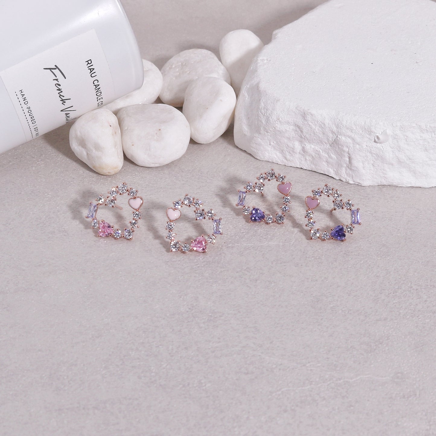 Kitson Romance Heart Stud Earrings